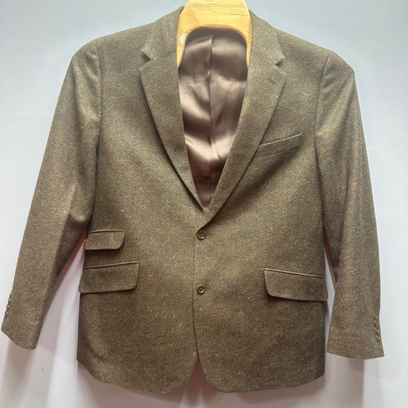 Lands' End Tweed Sport Coat Blazer 44 REG Wool Blend New Old Stock